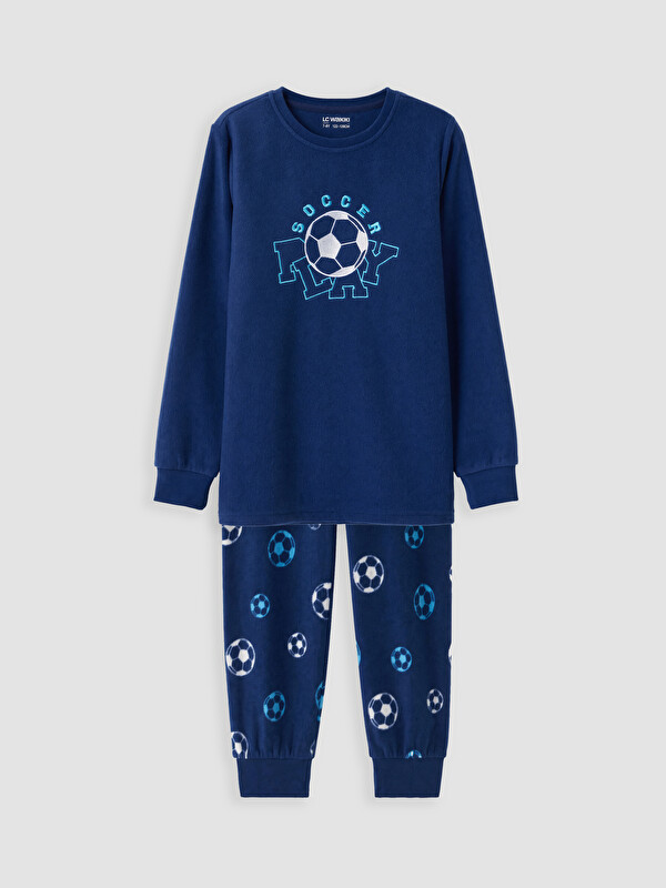 LCW Kids Crew Neck Boys' Polar Pyjamas Set