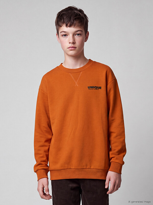 LCW Kids Crew Neck Boys' Thick Sweatshirt