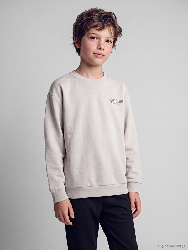 LCW Kids Crew Neck Boys' Thick Sweatshirt