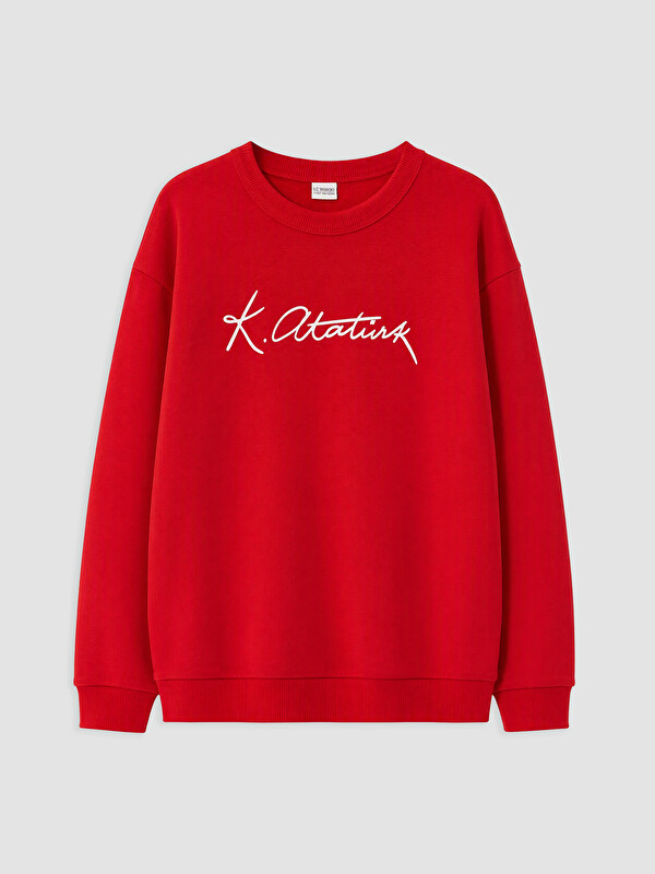 LCW Kids Atatürk İmzalı Erkek Çocuk Kalın Sweatshirt