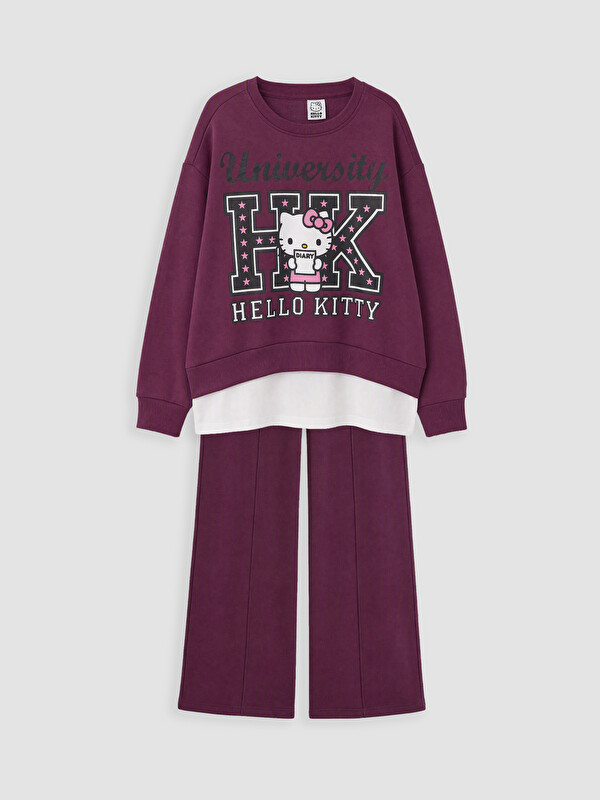 LCW Kids Girl Plum Tracksuit Set