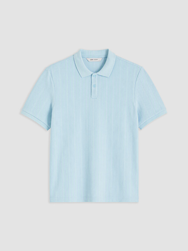 LCW Vision Polo Collar Ribbed Fabric Men's T-Shirt