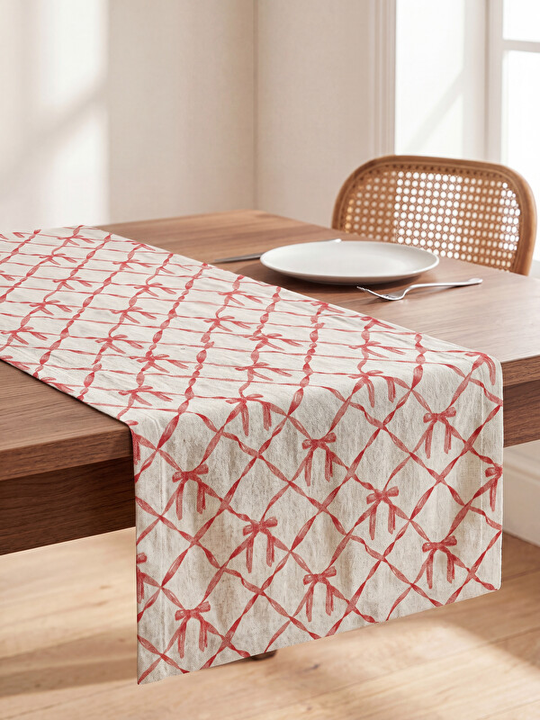 LCW HOME Schleifen Gemusterter Tischläufer 45x150 cm