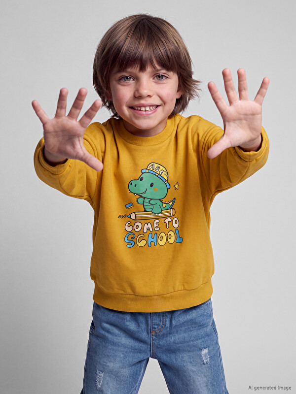 LCW Kids Baskılı Erkek Çocuk Sweatshirt