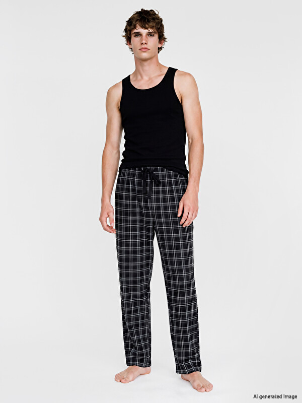 LC WAIKIKI Pantaloni de pijama bărbătești Regular Fit cu model în carouri