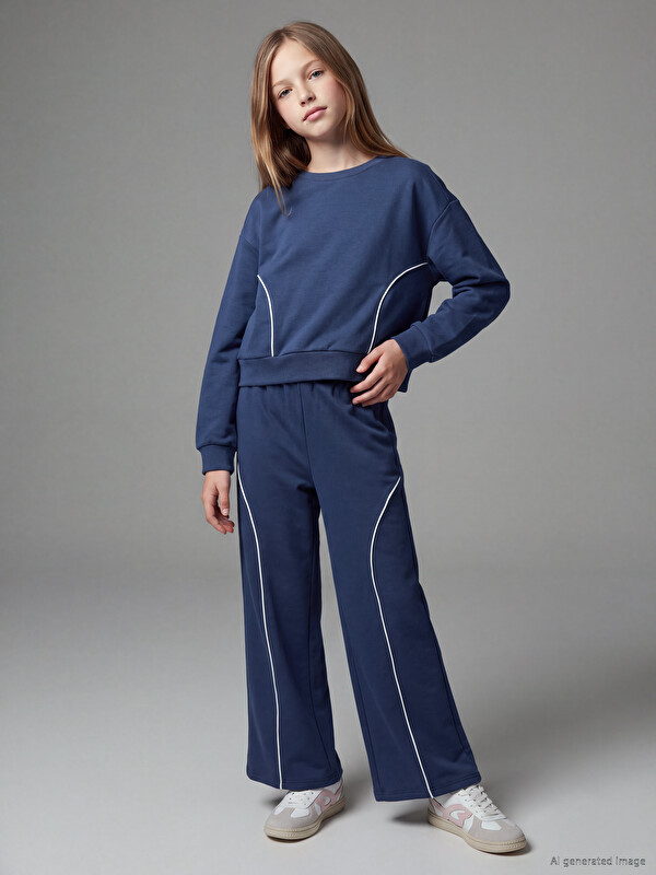 LCW Kids Set Trening Atingere Fină cu Guler Rotund pentru Fete