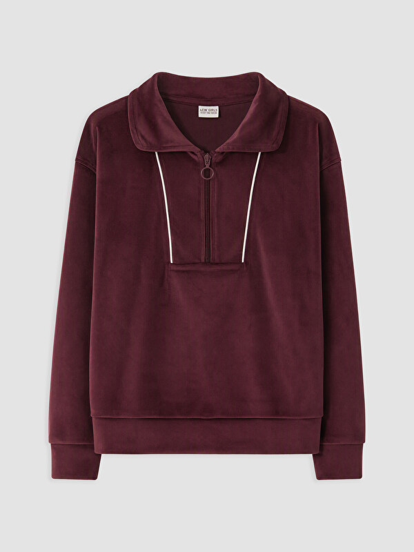 LCW Kids Kadife Kız Çocuk Sweatshirt