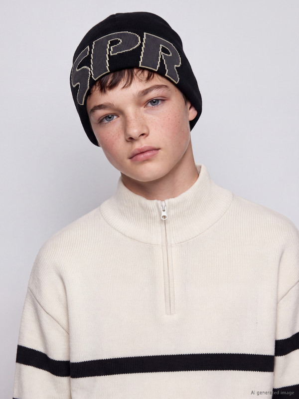 LCW ACCESSORIES Text Embroidered Boys' Knitted Beanie
