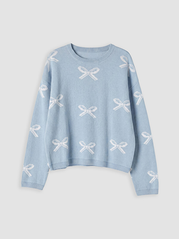 LCW Kids Bow Patterned Girls' Knitwear Sweater