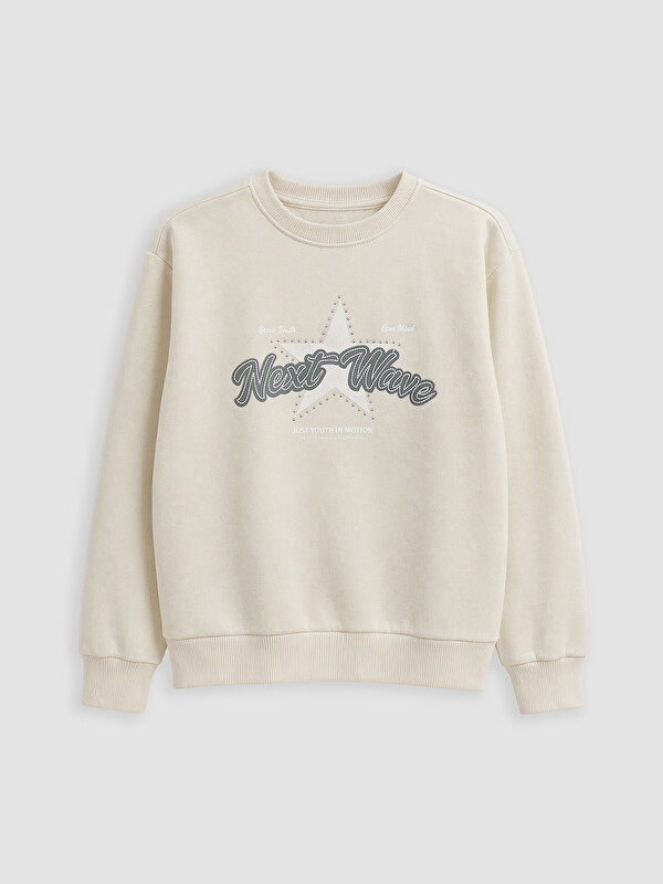 LCW Kids Girl Ecru Sweatshirt