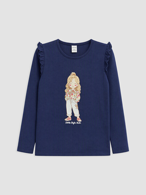 LCW Kids Crew Neck Printed Girls' T-Shirt 2 Pack