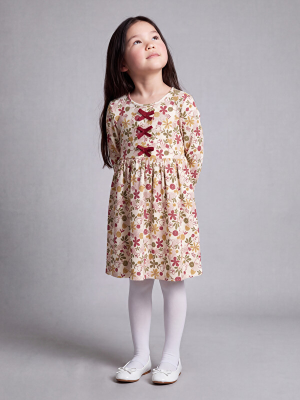 LCW Kids Printed Girls' Ribbed Dress