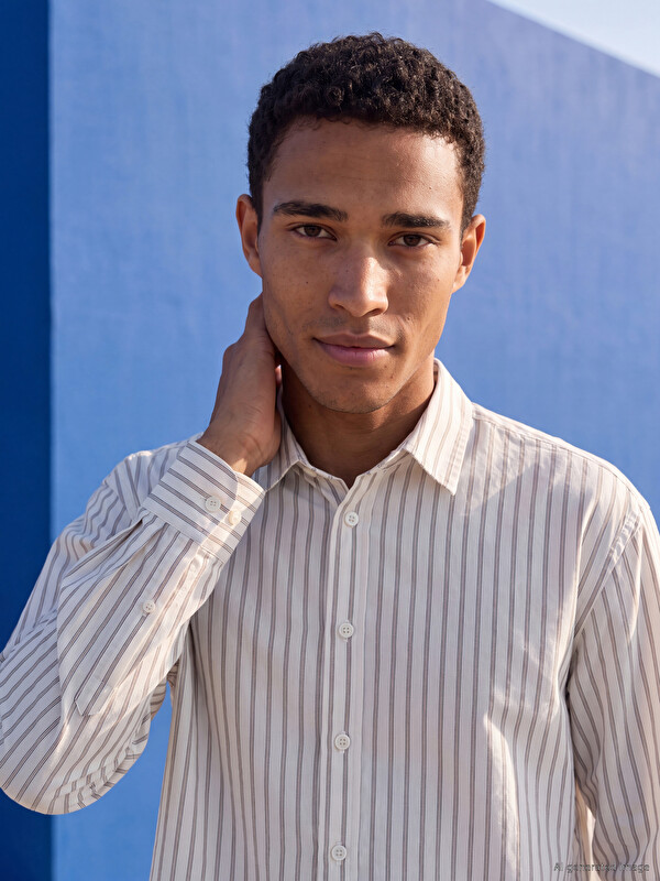 LCW Vision Regular Fit Striped Dobby Men's Shirt