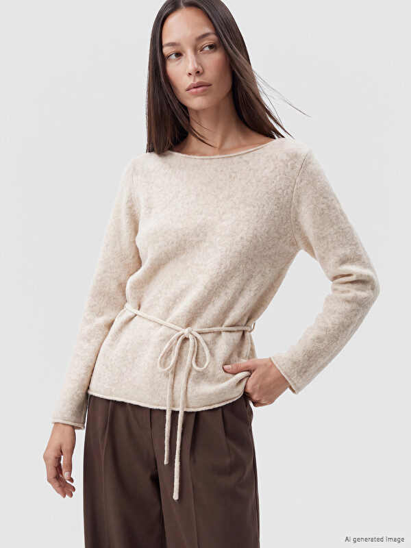LCWAIKIKI Classic Slash Neck Textured Women's Knitwear Sweater