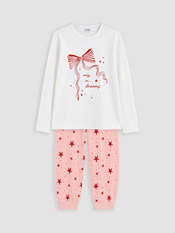LCW Kids Қыздар Сұрғыштау-Қою Сары Пижама жинағы