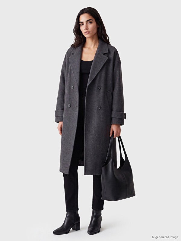 LCW Vision Jacket Collar Women's Cachet Coat