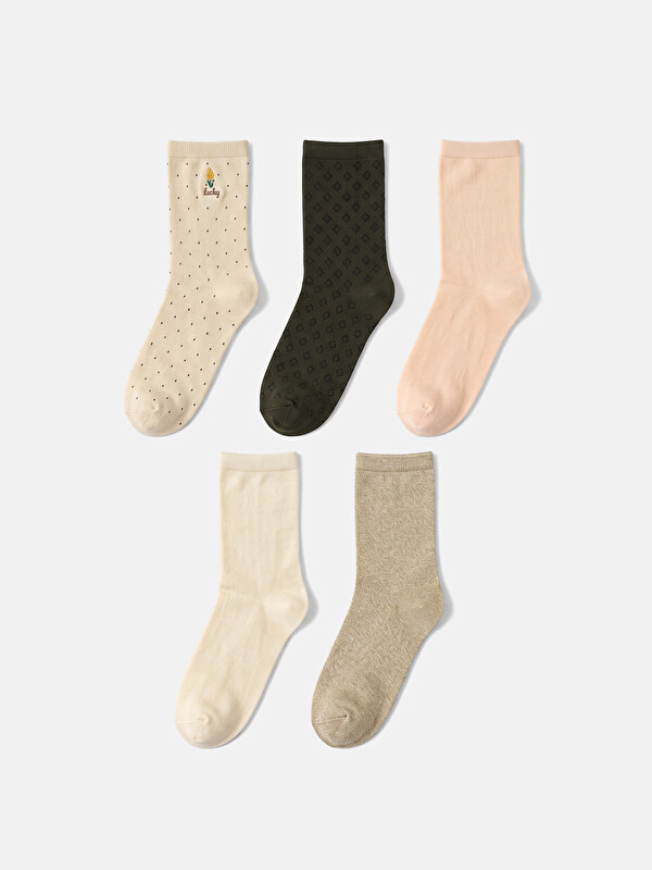 LCW DREAM Patterned Women's Ankle Socks 5-pack
