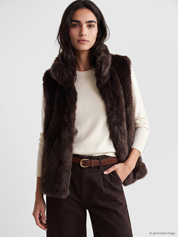 LCW Vision Women's Fur Gilet