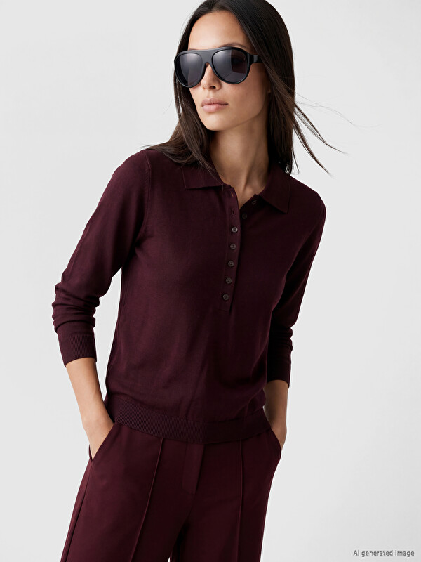 LCWAIKIKI Classic Polo Collar Women's Knitwear Sweater
