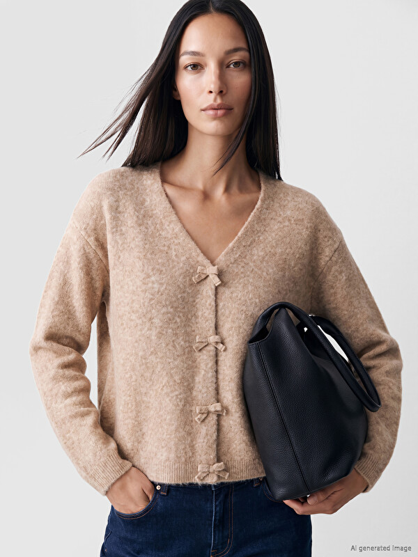 LC WAIKIKI Bow Wool Blend Women's Knitwear Sweater