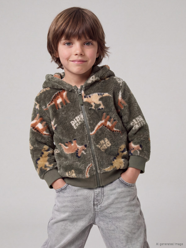 LCW Kids Hooded Boys' Plush Cardigan