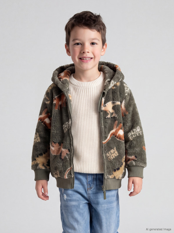 LCW Kids Плюшевий кардиган з капюшоном для хлопчиків