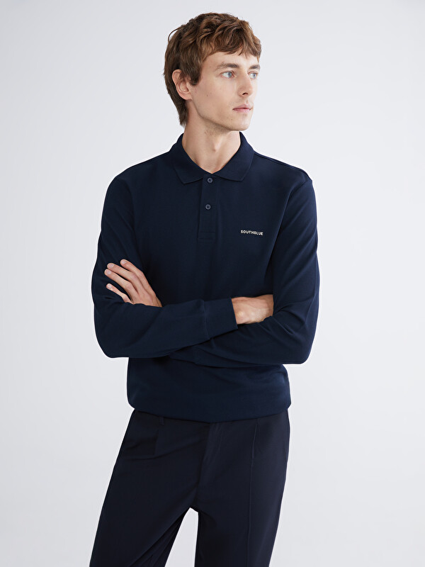 SOUTHBLUE Polo Yaka Pike Erkek Sweatshirt