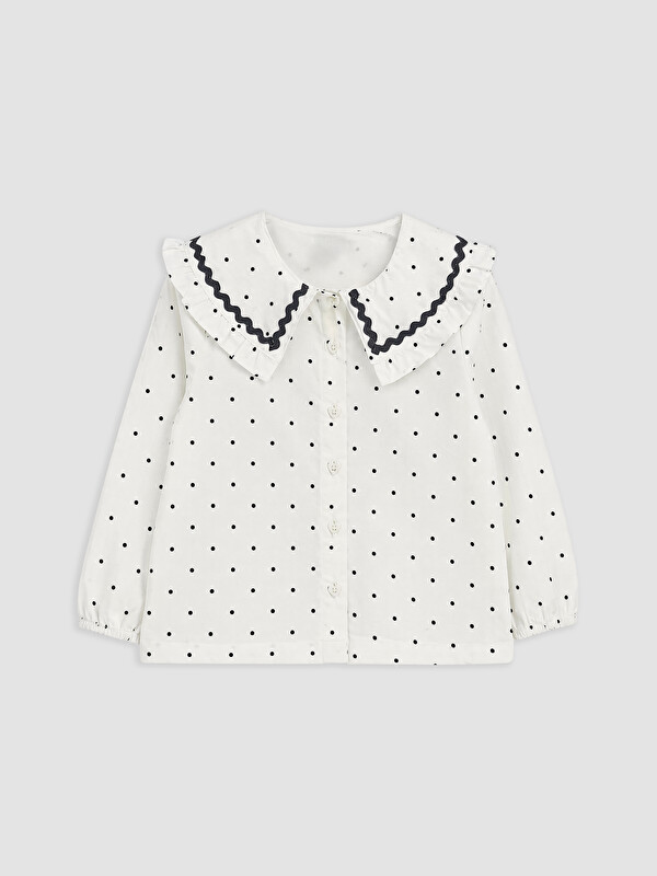 LCW baby Printed Long Sleeve Girls' Gabardine Shirt