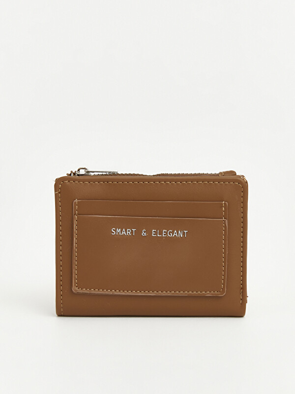 LCW ACCESSORIES Slogan Printed Faux Leather Women's Wallet