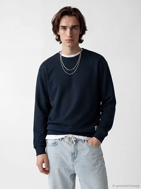 XSIDE Bisiklet Yaka Erkek Sweatshirt