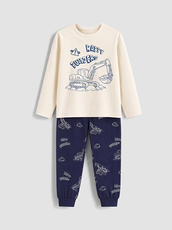 LCW Kids Boy Ecru Pyjama Set