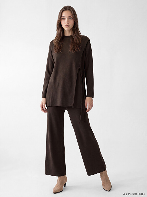 LCW Modest Wide Leg Women's Knitwear Trousers