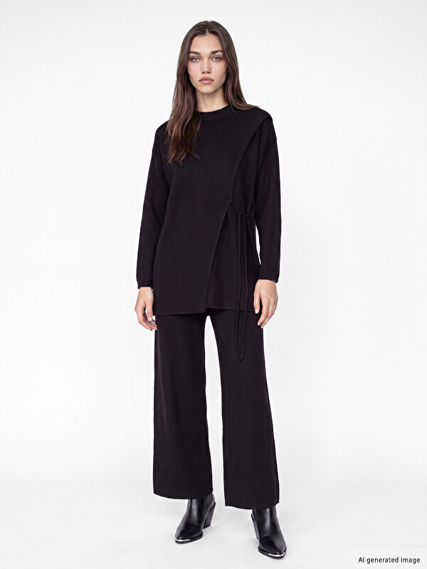 LCW Modest Wide Leg Regular Fit Women's Knitwear Trousers