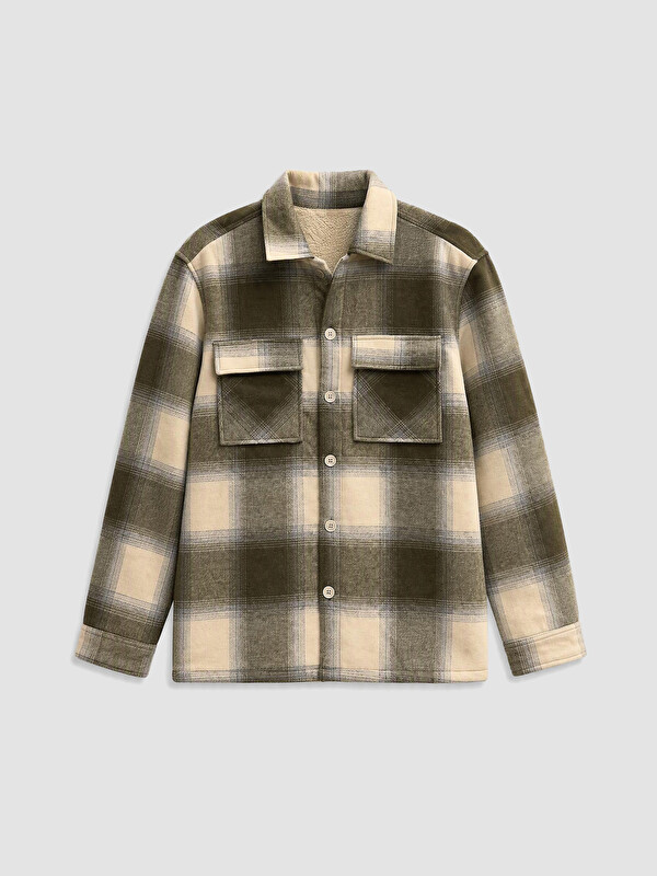 XSIDE Relax Fit Plaid Men's Shirt Jacket