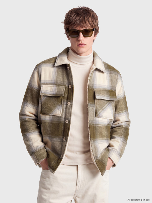 XSIDE Relax Fit Plaid Men's Shirt Jacket
