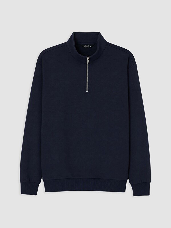 XSIDE Bluza sportive e trashë me jakë të ngritur për burra sweatshirt