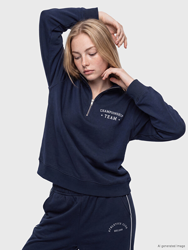 XSIDE Woman Navy Sweatshirt