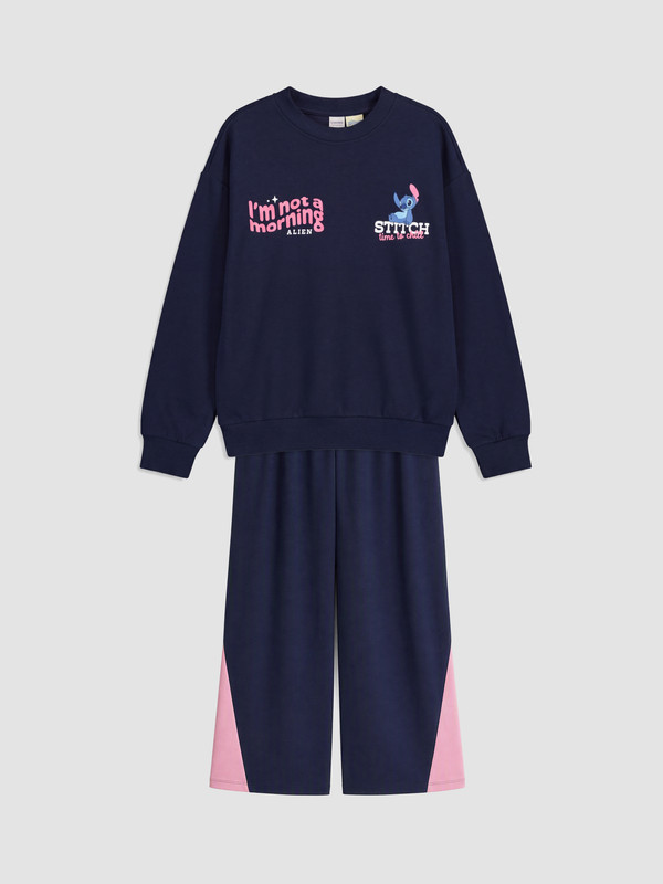 LCW Kids Stitch Printed Girls' Soft Touch Set