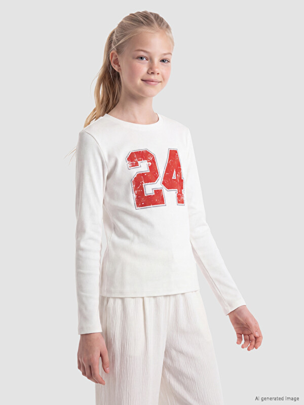 LCW Kids Baskılı Kız Çocuk Tişört