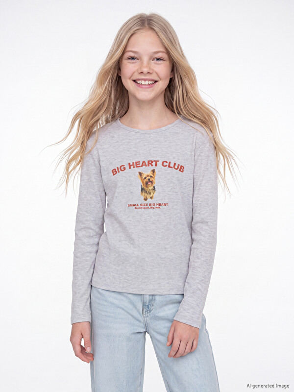 LCW Kids Teddy Bear Baskılı Kız Çocuk Tişört
