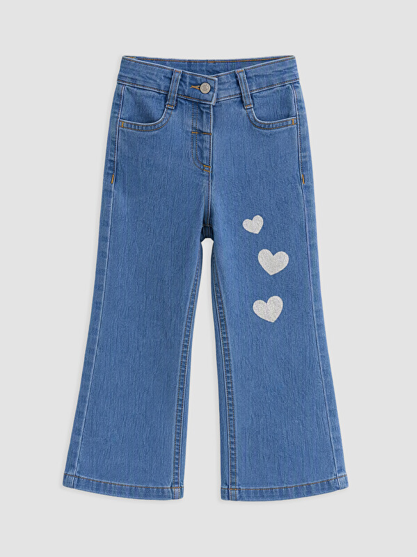 LCW Kids Heart Printed Girls' Jeans