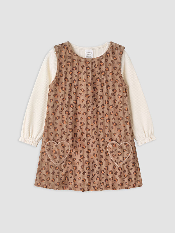 LCW baby Leopard Print Baby Girls' Dress Set