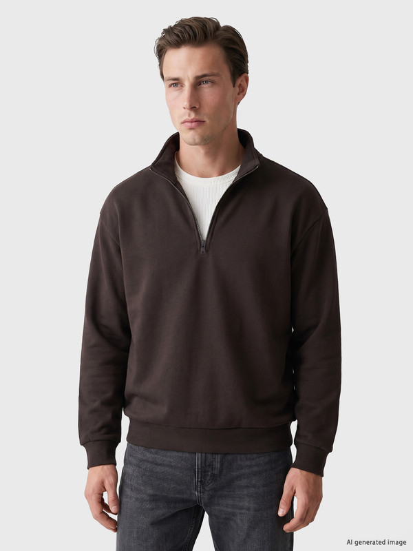 LC WAIKIKI Fermuarlı Dik Yaka Erkek Sweatshirt