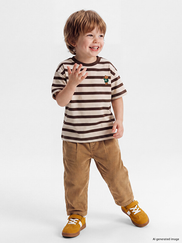 LCW baby Erkek Bebek Fitilli Kadife Pantolon