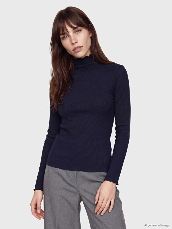 LCW Modest Mock Neck Women's Ribbed Body