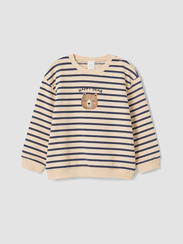 LCW baby Çizgili Erkek Bebek Sweatshirt ve Eşofman Altı
