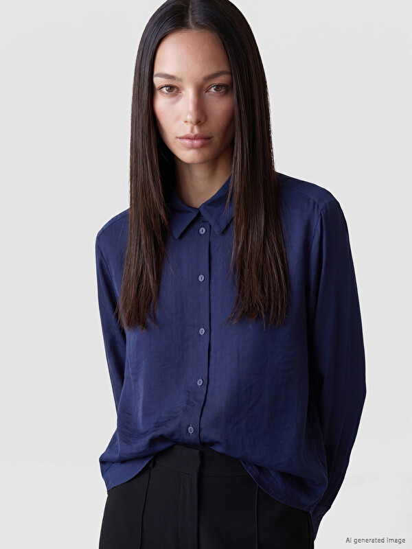 LCWAIKIKI Classic Loose Fit Satin Women's Shirt