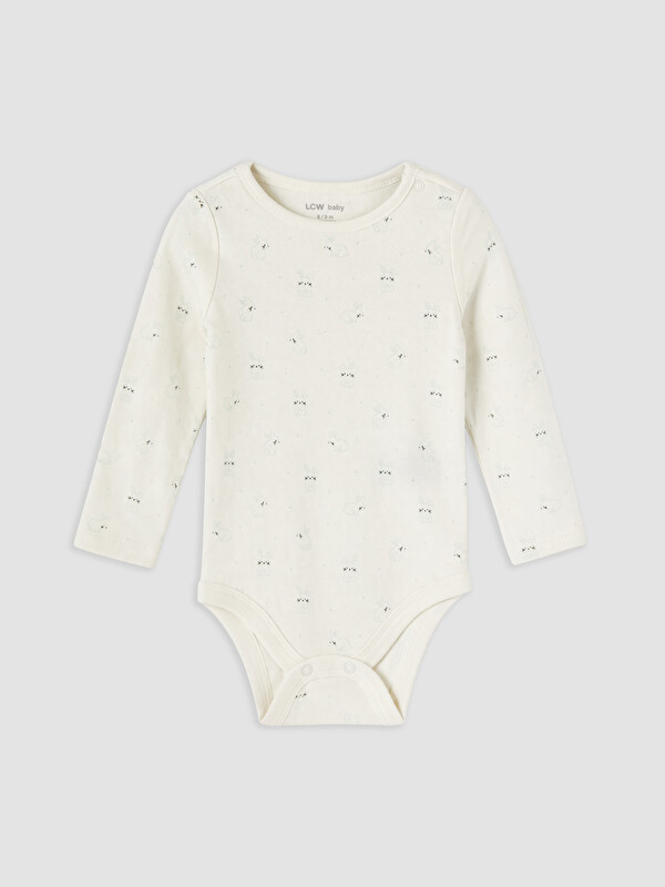 LCW baby Desenli Kız Bebek Çıtçıtlı Body