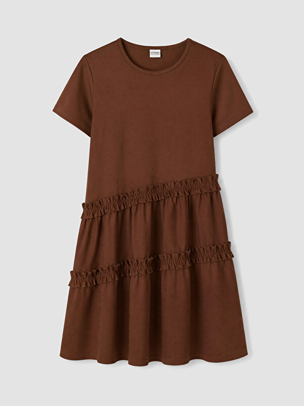 LCW Kids Crew Neck Frilled Girls' Dress