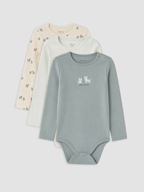 LCW baby Printed Baby Boys' Snap Bodysuit 3-pack